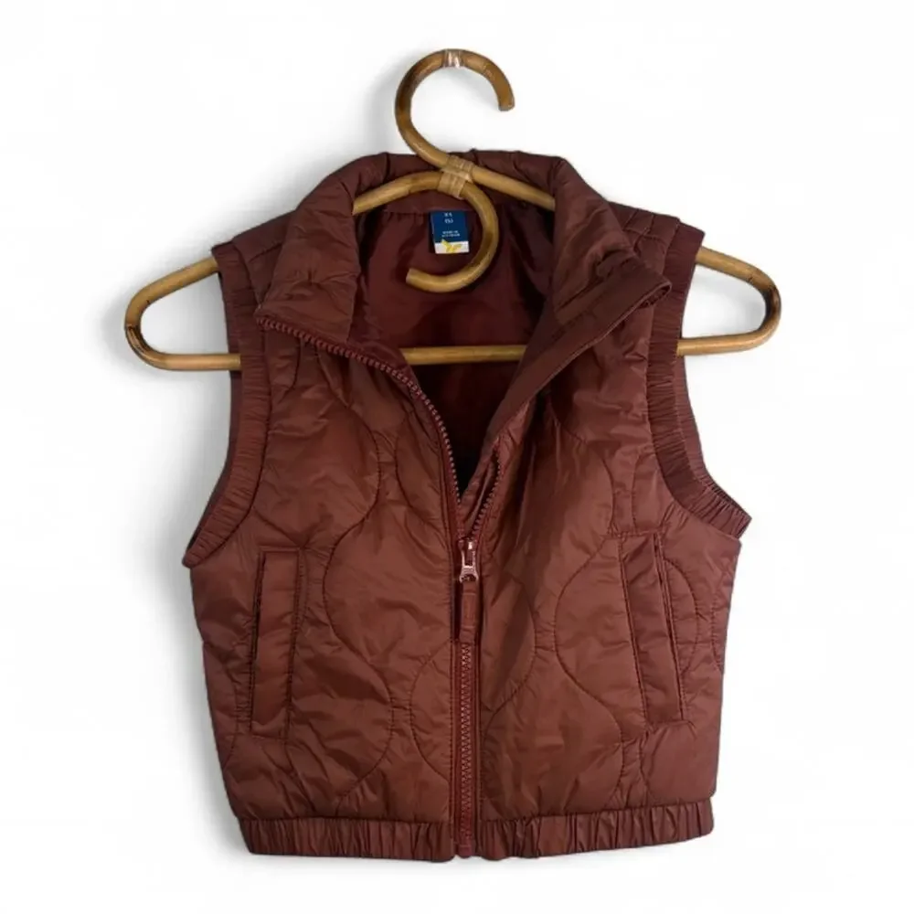 Old Navy Quilted Kids Girls Vest - Brown/Rust size XS